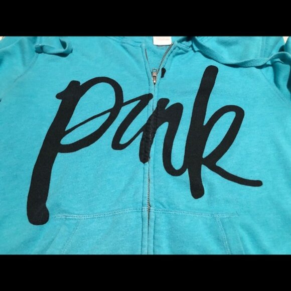 Victoria’s Secret Turquoise Medium Zip Hoodie - Picture 3 of 4